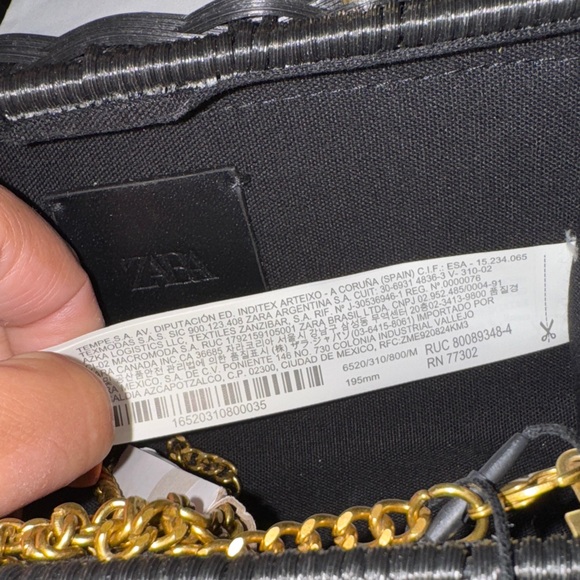 🆕 ZARA WOVEN MINAUDIÈRE BRAIDED RIGID HANDLE SHOULDER GOLD SHOULDER STRAP BLACK - Picture 6 of 7